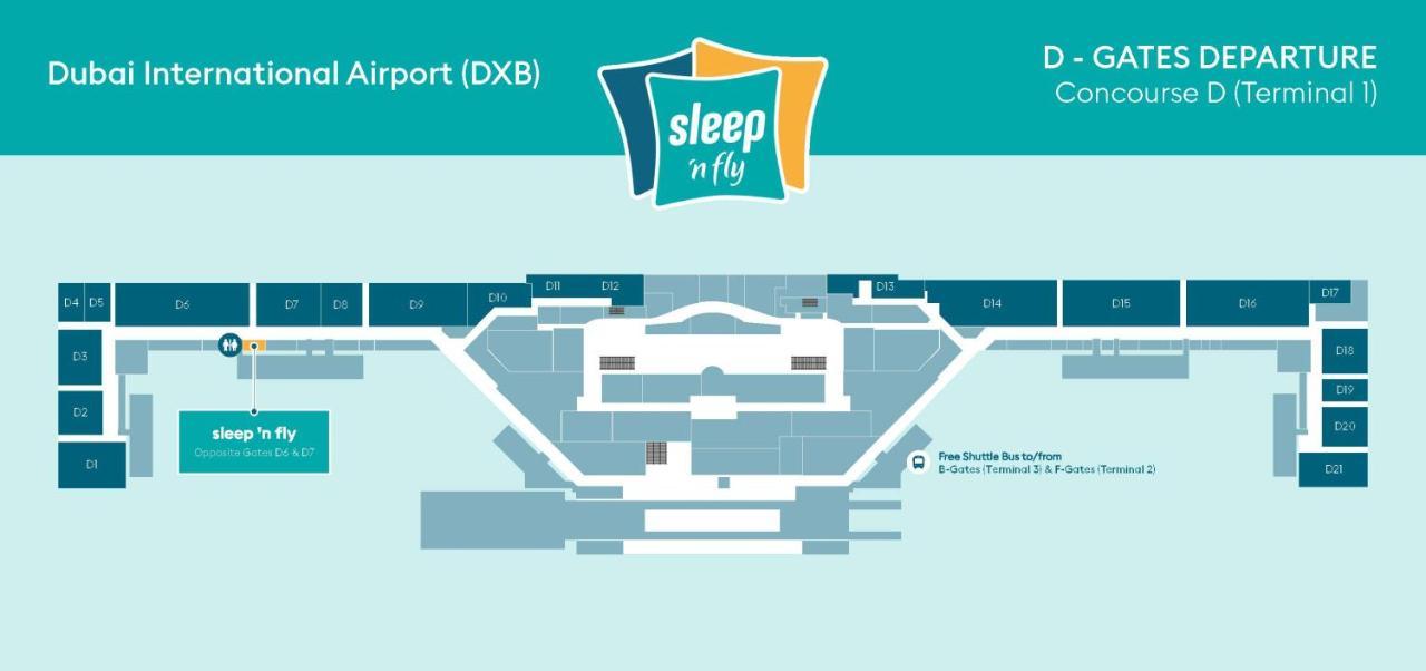 Sleep 'N Fly Sleep Lounge, D-Gates Terminal 1 - Transit Only Hotel Dubai Exterior foto